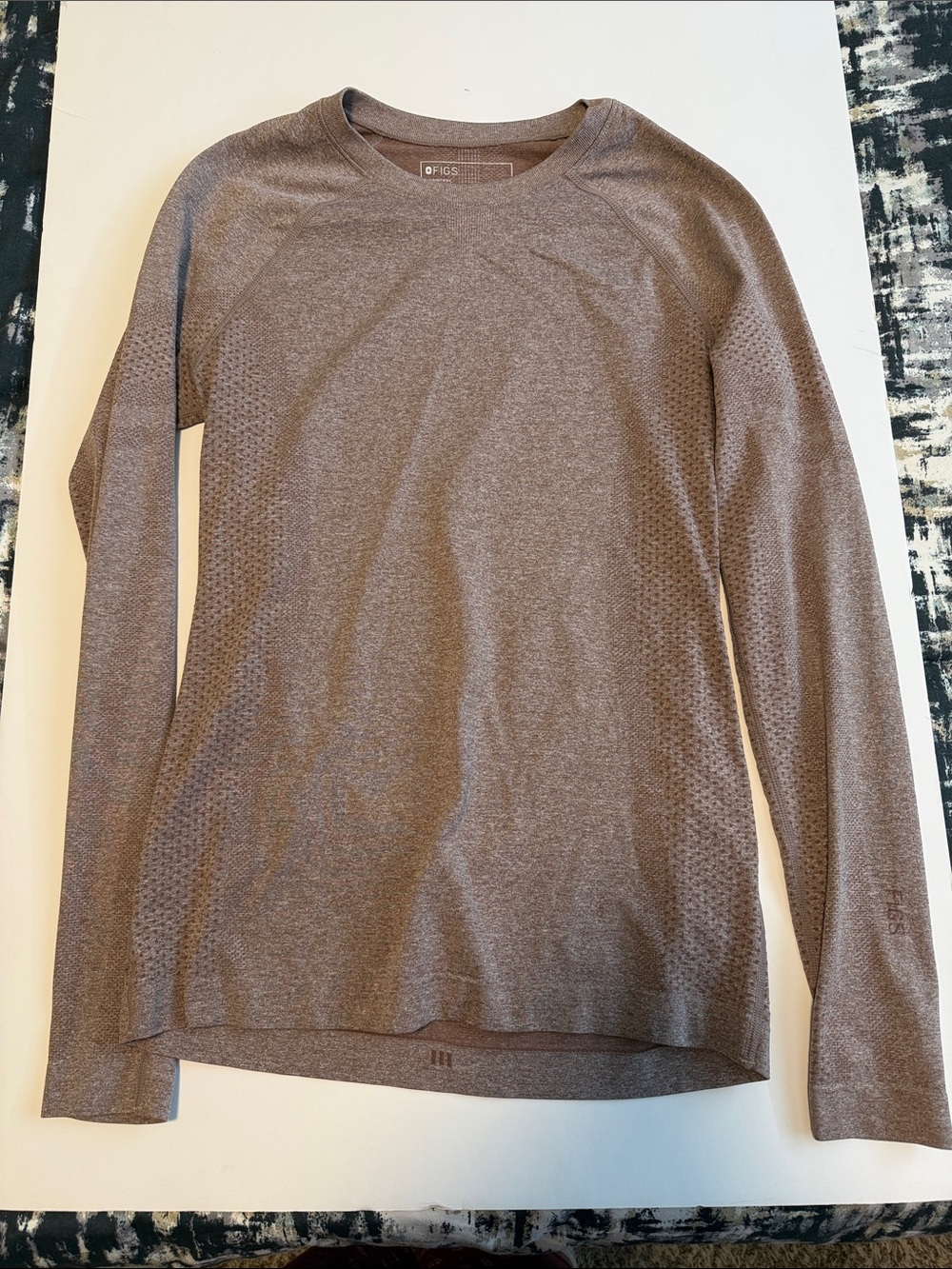 Figs Mauve Heathered Long-Sleeve Performance Top